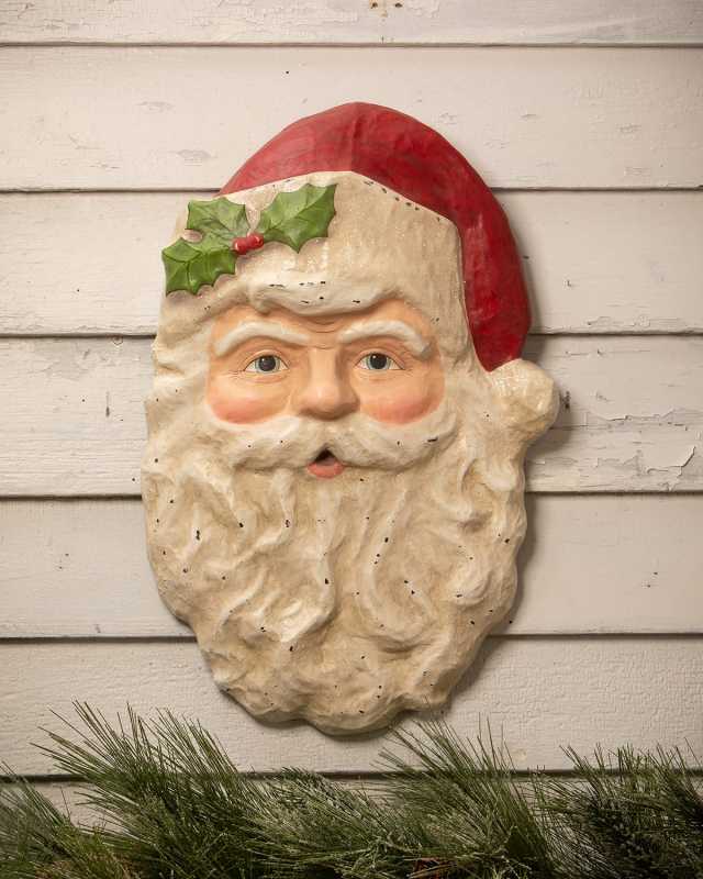Large Vintage Santa Head Christmas Decor